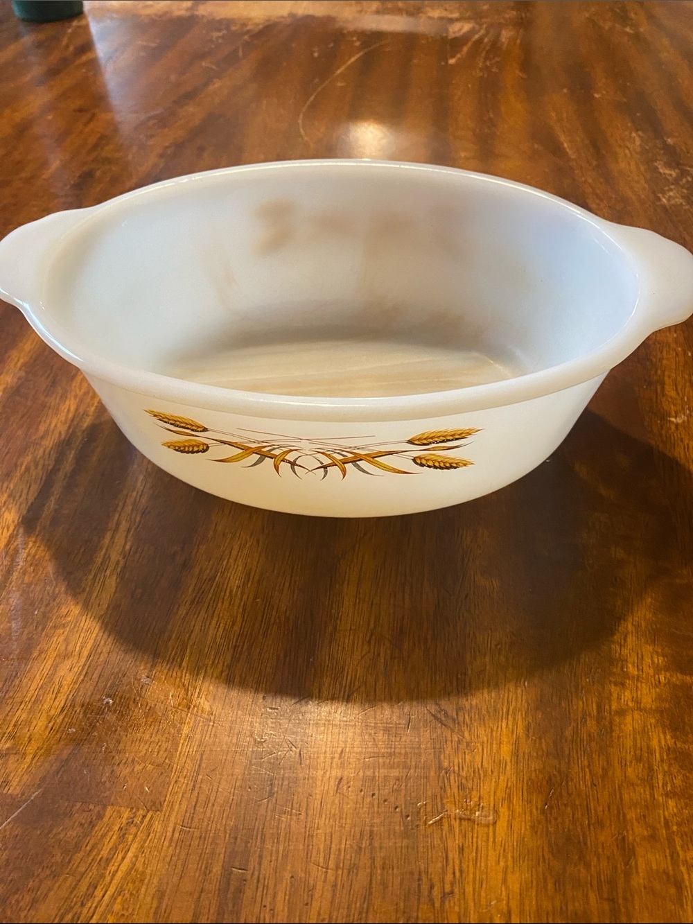 Fireking golden harvest oval casserole dish